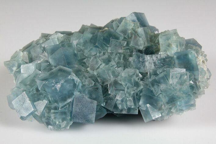 Stormy-Day Blue, Cubic Fluorite Crystal Cluster - Sicily, Italy #183786